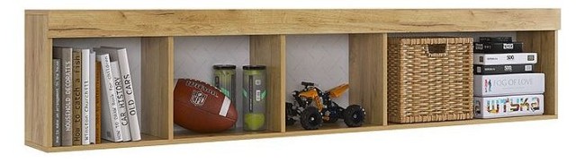 Полка комбинированная Форсаж (дуб крафт золотой белый, дуб крафт золотой 2050x240x450) Полка комбинированная Форсаж (дуб крафт золотой белый, дуб крафт золотой 2050x240x450)