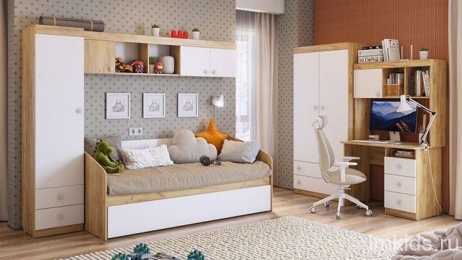 Полка комбинированная Форсаж (дуб крафт золотой белый, дуб крафт золотой 2050x240x450) Полка комбинированная Форсаж (дуб крафт золотой белый, дуб крафт золотой 2050x240x450)