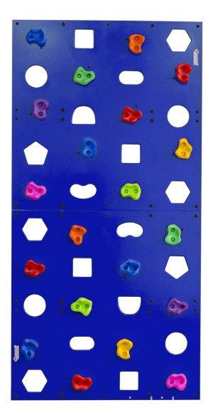 Скалодром пристенный "Формула здоровья" 1000*2000 стандарт ЭЛЬБРУС с отверстиями синий