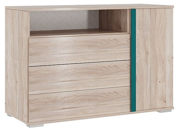 Тумба комбинированная Лайк 26.01 (дуб мария дуб мария, изумруд  1050x420x720)