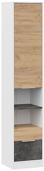 Шкаф комбинированный Чарли (белый ателье темный, крафт золотой  436x407x2132)