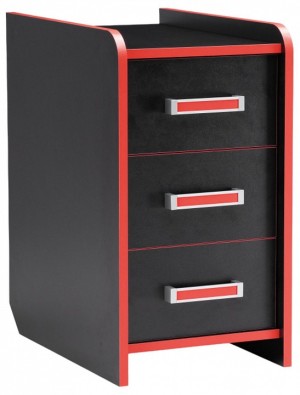 Тумбочка Ханна (красный, черный черный 330x500x600) Тумбочка Ханна (красный, черный черный 330x500x600)