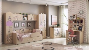 Гарнитур для детской Амели (дуб млечный дуб млечный с рисунком  )