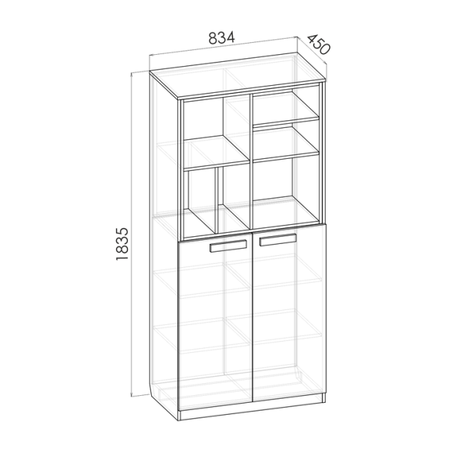 Румика Шкаф книжный ШК