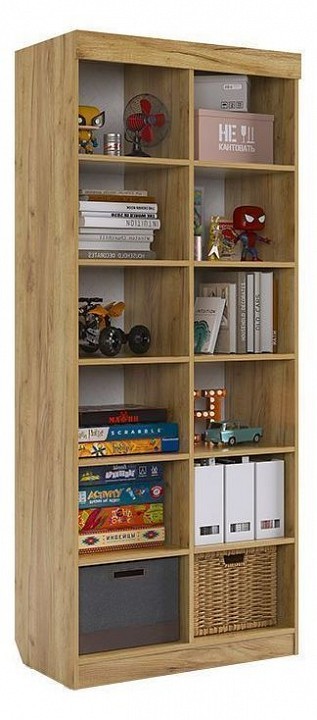 Стеллаж комбинированный Форсаж (дуб крафт золотой белый 800x420x1900) Стеллаж комбинированный Форсаж (дуб крафт золотой белый 800x420x1900)