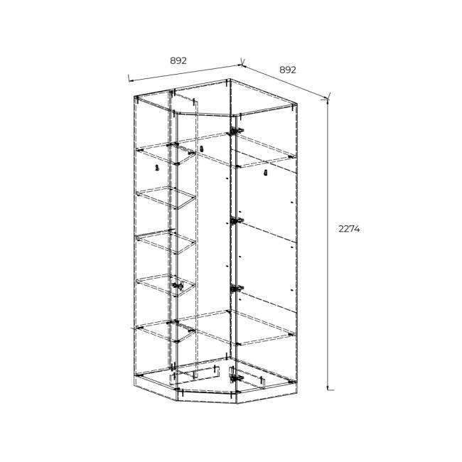 Шкаф угловой Тоскана
