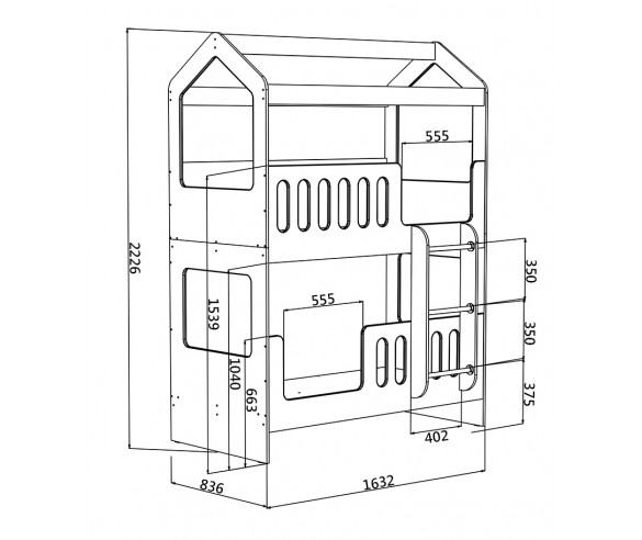 Двухъярусная кровать Домик "Сказка"