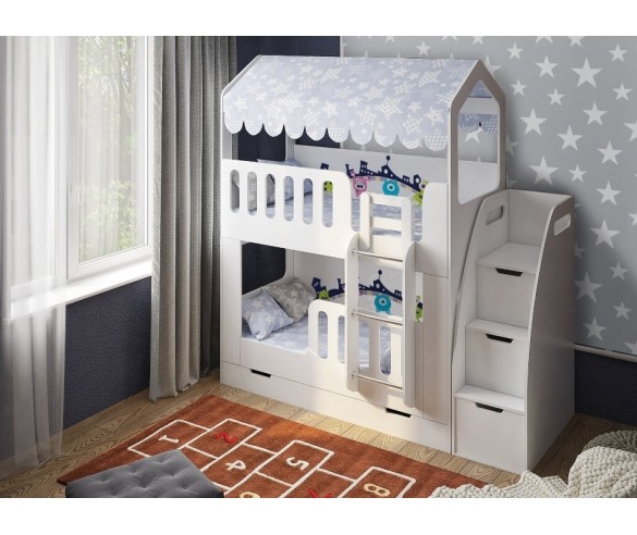 Двухъярусная кровать Домик "Сказка"