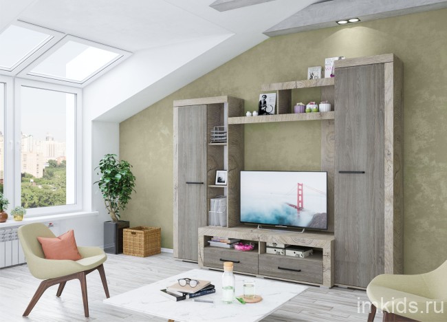 Стенка в гостиную в современном стиле Марсель-4