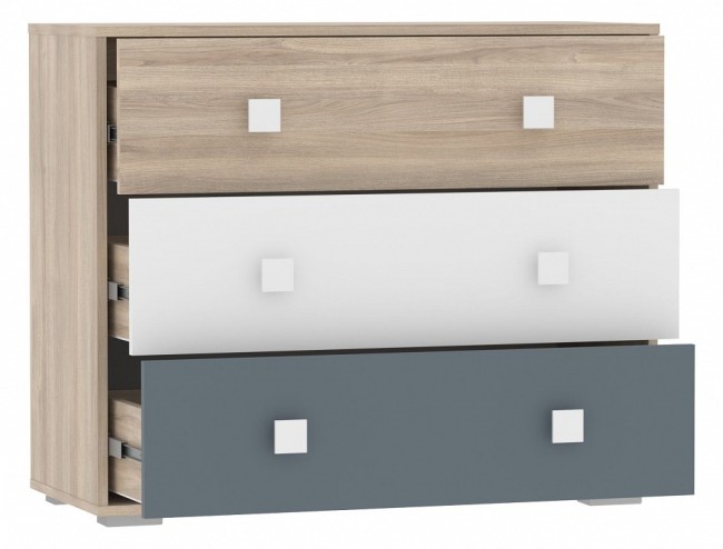 Комод Элиот (вяз либерти светлый белый фасадный, вяз либерти светлый, маренго  934x400x772)