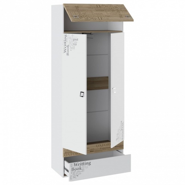 Шкаф платяной Оксфорд ТД-139.07.22 (белый белый, ривьера  876x450x2203)