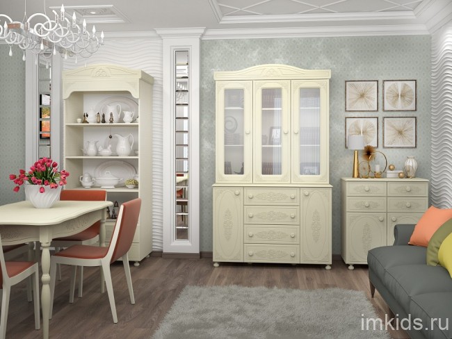 Комод Ассоль плюс АС-19 (ваниль ваниль  1200х480х817)