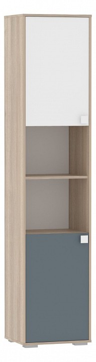 Шкаф комбинированный Элиот (вяз либерти светлый белый фасадный, вяз либерти светлый, маренго  484x400x2202)