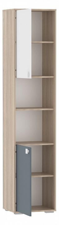 Шкаф комбинированный Элиот (вяз либерти светлый белый фасадный, вяз либерти светлый, маренго  484x400x2202)