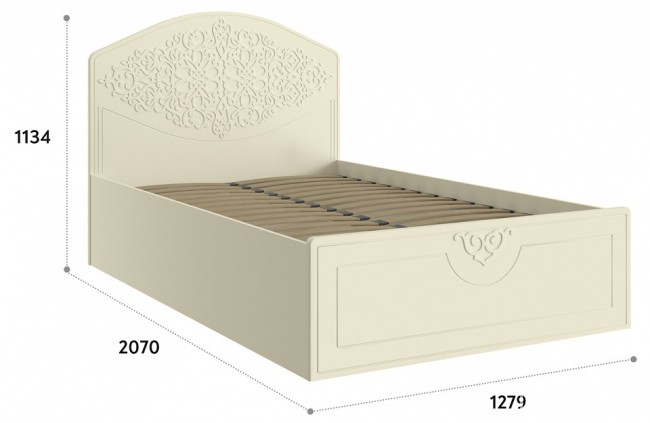 Кровать полутораспальная Ассоль Плюс АС-68 (ваниль   2070x1279x1134)