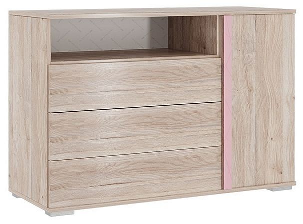 Тумба комбинированная Лайк 26.01 (дуб мария дуб мария, роуз  1050x420x720)