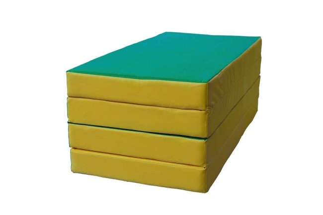 Мат № 5 (100 х 200 х 10) складной 3 сложения "KMSsport" зелёно/жёлтый Мат № 5 (100 х 200 х 10) складной 3 сложения "KMSsport" зелёно/жёлтый