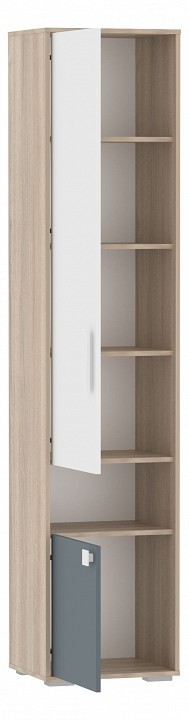 Шкаф для белья Элиот (вяз либерти светлый белый фасадный, вяз либерти светлый, маренго  484x400x2202)