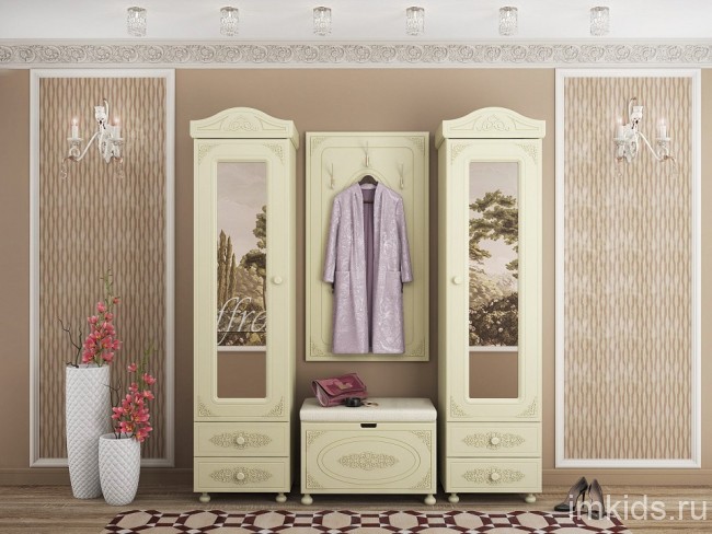 Вешалка настенная Ассоль плюс АС-22 (ваниль   700х19х1300)