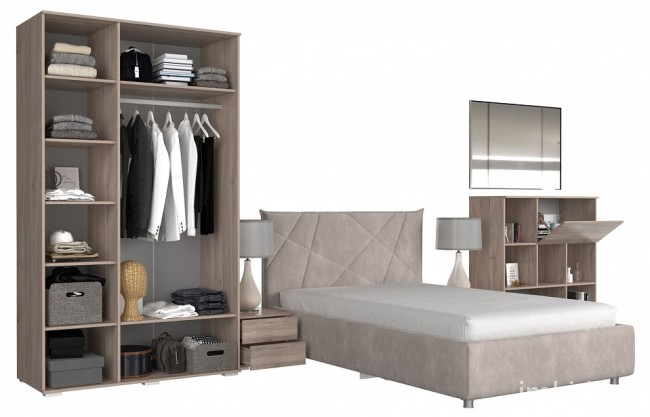 Гарнитур для спальни Лайк КС46 (дуб мария дуб мария, индиго капучино )