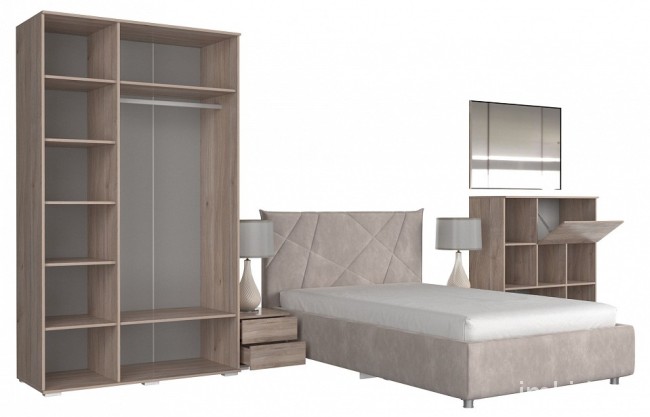 Гарнитур для спальни Лайк КС46 (дуб мария дуб мария, индиго капучино )