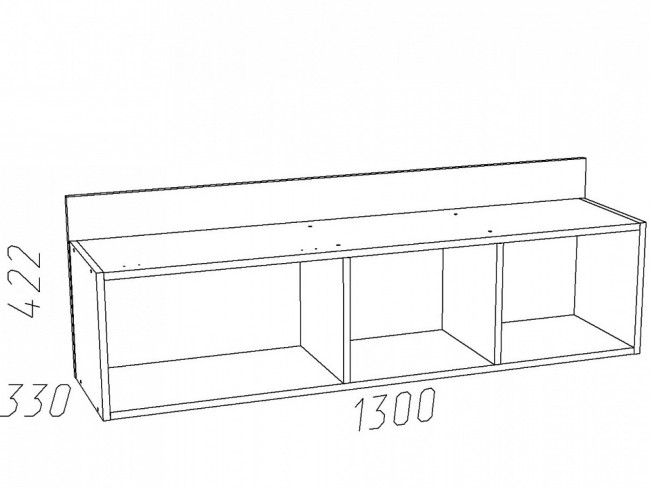 Полка комбинированная Акварель НМ 011.38-01 М1 (дуб сонома капучино  1300x330x442)