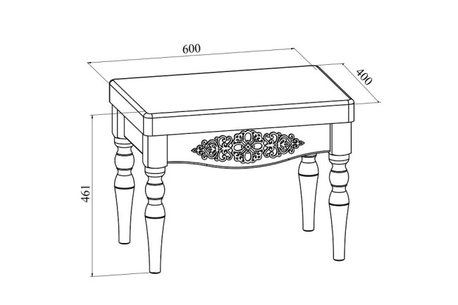 Банкетка Ассоль плюс АС-33 (ваниль  бежевый 600х400х461)