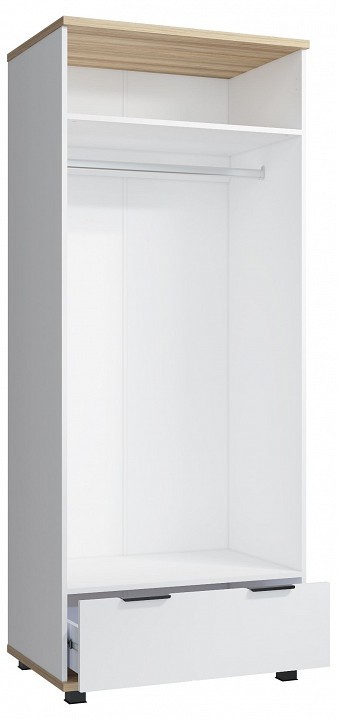 Шкаф платяной СкайЛайт СЛ-02К (белый, блэквуд ячменный меренга  800x580x1980)