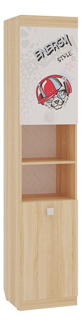 Шкаф комбинированный Энерджи (дуб сонома белый с рисунком, дуб сонома  450x420x2200)