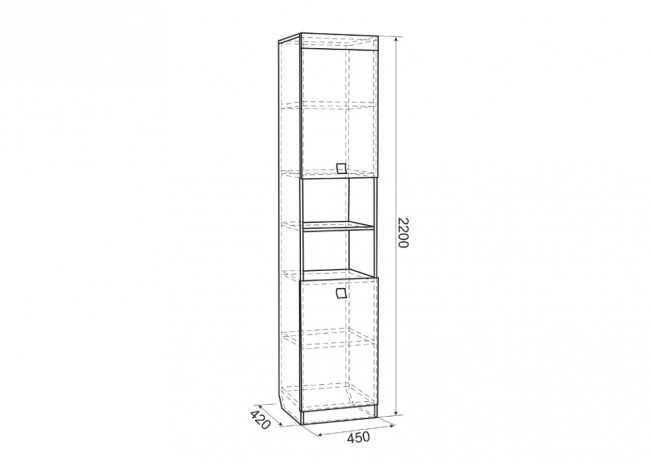 Шкаф комбинированный Энерджи (дуб сонома белый с рисунком, дуб сонома  450x420x2200)