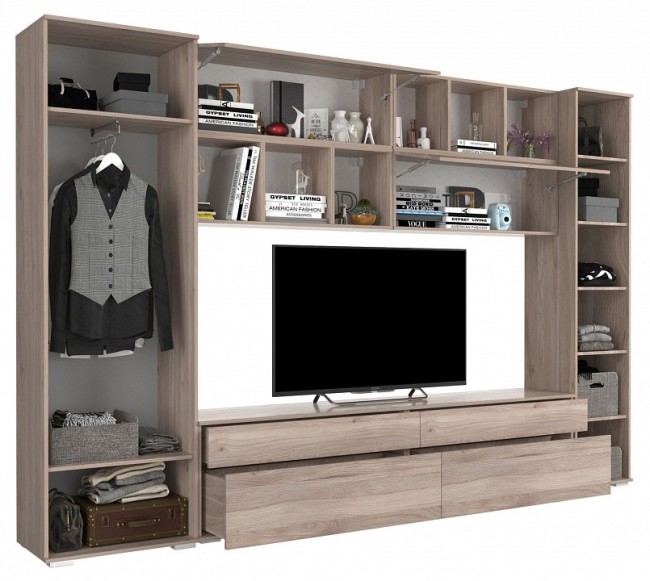 Стенка для гостиной Лайк КГ11 (дуб мария дуб мария, роуз  )