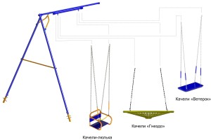 VERESK Дополнительный модель стойка качель (БЕЗ качель) с подшипниковым узлом