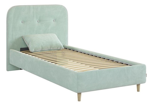 Кровать односпальная Лео 2000x900 мм (  мята, галька 2155x1110x1010)
