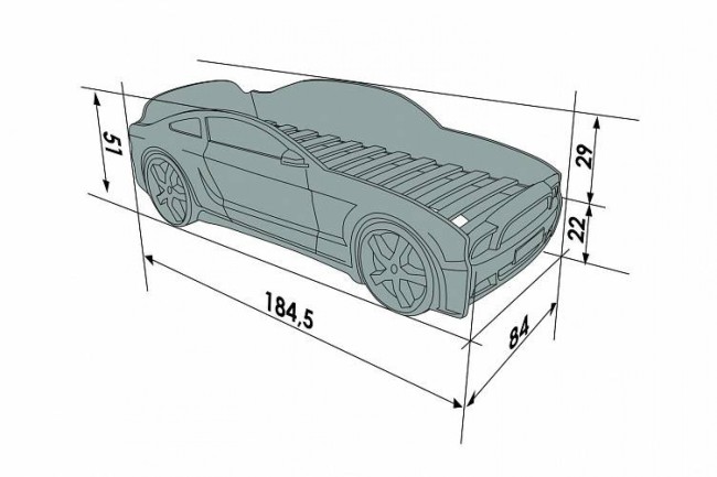 Кровать-машина "Мустанг 3D"