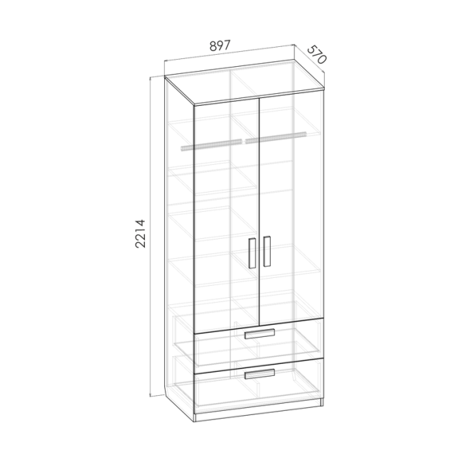 Румика Шкаф Ш2М