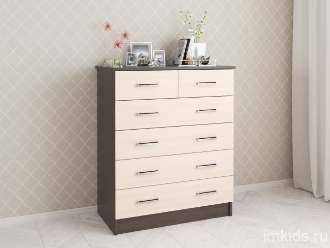 Комод большой Катрин 5, венге/дуб молочный Комод большой Катрин 5, венге/дуб молочный