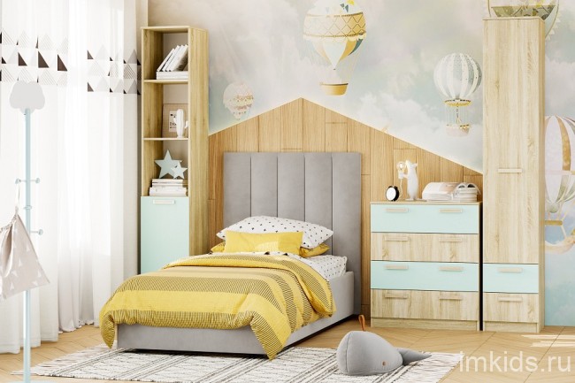 Кровать односпальная Ingrid (  коралловый Ультра коралл 2130x1120x1300)