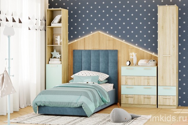 Кровать односпальная Ingrid (  коралловый Ультра коралл 2130x1120x1300)