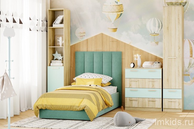 Кровать односпальная Ingrid (  коралловый Ультра коралл 2130x1120x1300)