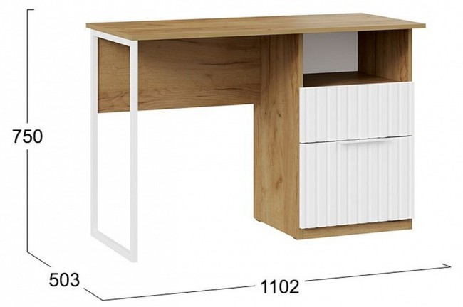 Стол письменный Хилтон Тип 1 (дуб крафт золотой белый  1102x503x750)