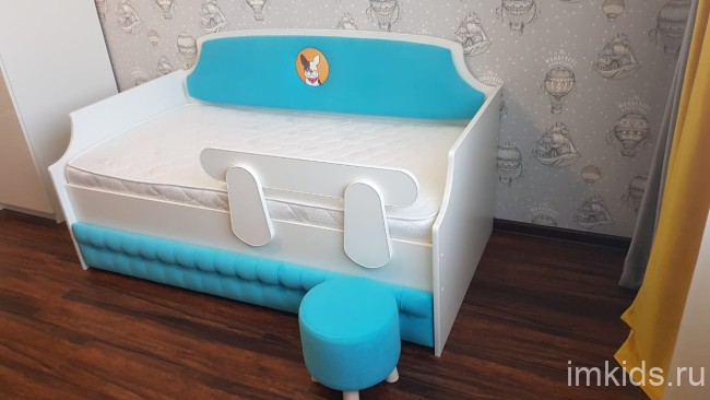 Детская кровать тахта "Тедди", цвет 826 голубой