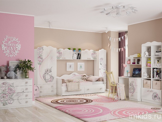 Шкаф платяной Фэнтези MDF-02 (белый рамух белый рамух с рисунком  400x420x1905)