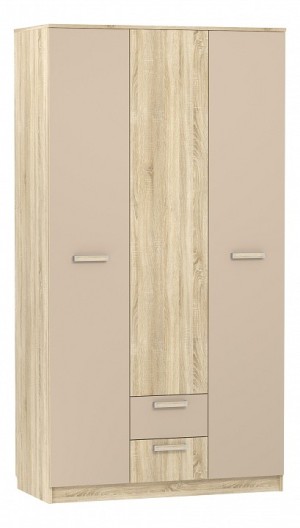 Шкаф платяной Акварель НМ 013.08-01 М1 (дуб сонома дуб сонома, капучино  1202x574x2256)