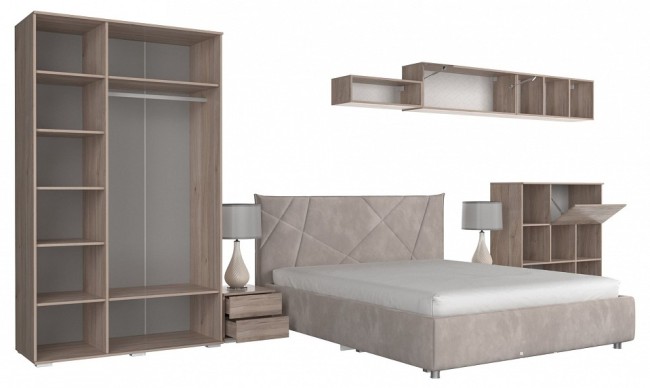 Гарнитур для спальни Лайк КС76 (дуб мария графит, дуб мария графит )