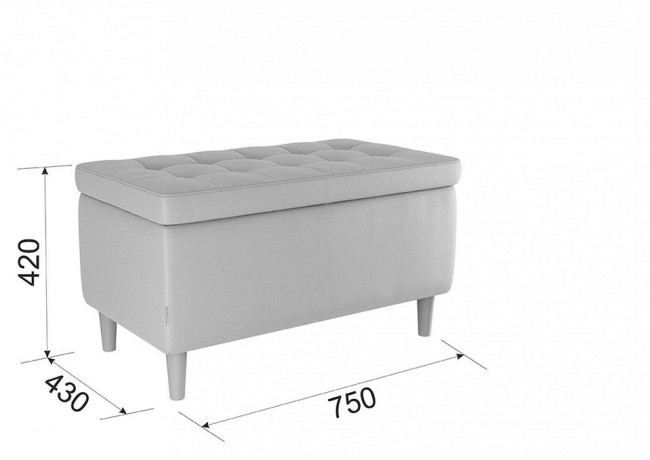 Банкетка-сундук Чарли (  кремовый 750x430x420)