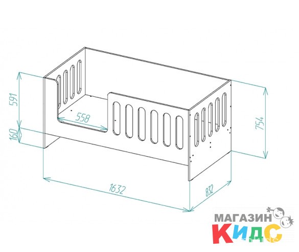Кровать - манеж "Сказка" с высокими бортиками 