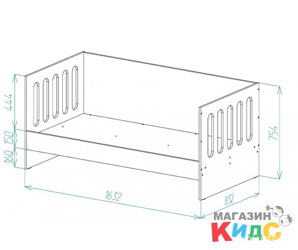 Кровать - манеж "Сказка" с высокими бортиками 