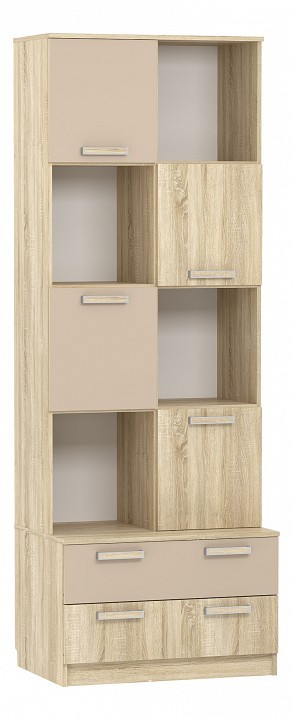 Шкаф комбинированный Акварель НМ 013.10 М (дуб сонома дуб сонома, капучино  802x574x2256)