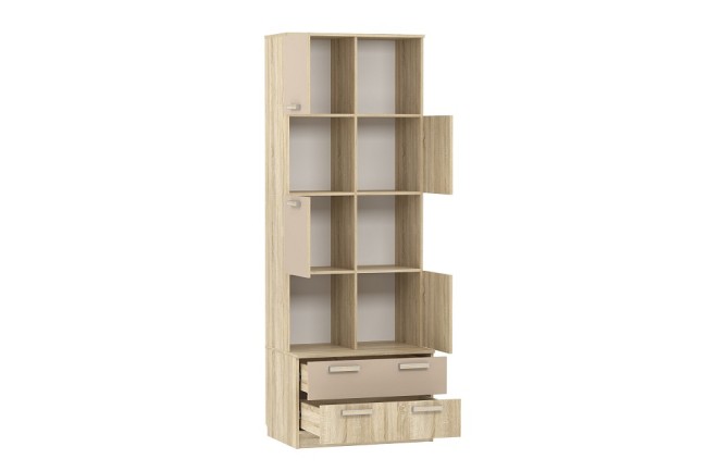 Шкаф комбинированный Акварель НМ 013.10 М (дуб сонома дуб сонома, капучино  802x574x2256)