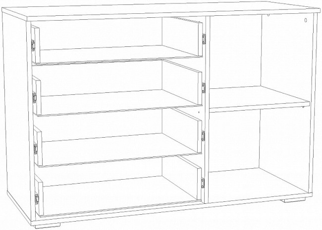 Комод Банни НМ 041.39 (белый, дуб сонома белый, макарун  1120х464х756)
